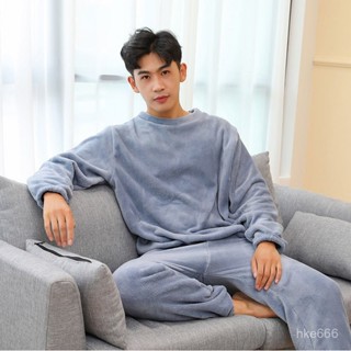 💦限時下殺💦睡衣 睡褲【睡衣套裝】衣服男 男生睡衣 居家服 絨毛睡衣 睡衣冬天 保暖睡衣秋冬季加絨加厚珊瑚絨睡衣 SIZ
