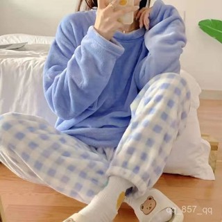 臺灣出貨 秋冬睡衣 睡衣女 法蘭絨保暖家居服套裝 女生睡衣 長袖睡衣 可愛睡衣 卡通睡衣 秋天睡衣 可外穿舒適居家服