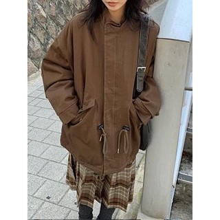 Codibook｜韓國 DAILYJOU 鬆身磨毛帽T印花厚棉外套［預購］羽絨外套 field-jacket 女裝