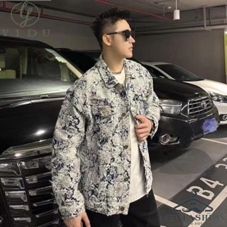 牛仔外套 青花流蘇 韓版時尚 翻領 夾克 男士 外套👔衣度翩翩👔