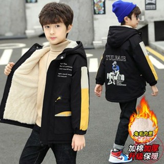 熱銷 兒童秋冬衣服 男大童外套 男童刷毛加厚風衣 2025新款兒童中大童外套 小男孩夾克 中長款韓版潮外套 南北生活館
