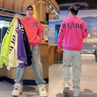 【Ashley】oversize 大學t 男 女 秋季 新款 痞帥 時尚 字母 印花休閒圓領衛衣男寬鬆百搭設計感長袖上衣