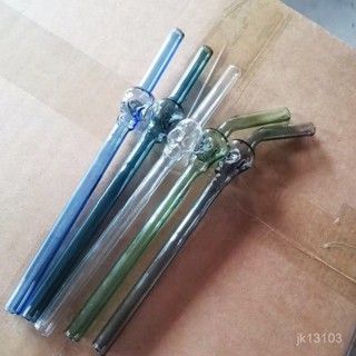 🔥高硼矽玻璃骷髏吸管 硼玻璃彎管 玻璃工藝品 個性吸管 呼吸彎管 輸送管 多用途吸管 TB34