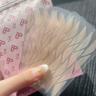 🔥臺灣熱賣🔥 蕾絲遇水卽粘網紗雙眼皮貼隱形無痕鏤空透氣膠美目貼單眼皮化妝