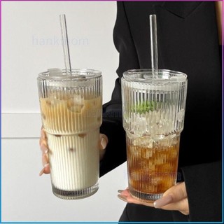 【玻璃吸管杯】】玻璃水杯 冷飲杯 果汁杯 有蓋玻璃杯帶吸管玻璃杯 ins杯子 600ml 大容量 咖啡杯 玻璃外帶杯