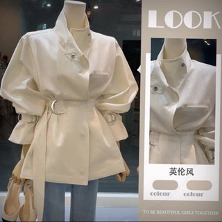 時尚收腰顯瘦英倫風外套女2024年春季新款洋氣小香風設計感風衣女