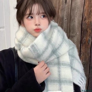 【限時免運】高階含羊毛圍巾女冬季馬海毛保暖格子披肩百搭防寒加厚情侶圍脖男保暖圍脖圍脖脖圍圍巾針織毛線保暖脖圍情侶韓版