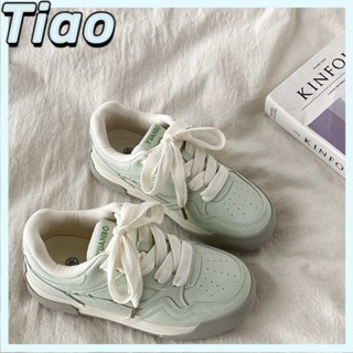 [厚底闆鞋]學院風麵包鞋 厚底小白鞋 薄荷綠板鞋女 百搭學生休閒鞋女 韓版小白鞋 小眾平底鞋 2024新款透氣運動鞋