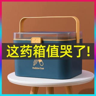 【熱賣】藥箱 家用醫藥箱家庭裝小藥箱醫療醫用小型急救箱全套藥品收納盒大容量