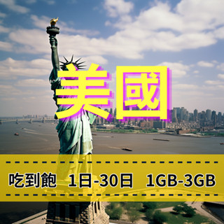 【eSIM】美國上網【3至5天】【1GB-3GB】每日方案 降速吃到飽方案 三大電信 網路穩定T-Mobile電信 AT