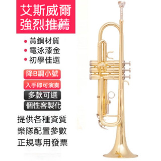 可開發票小號 樂器 降B調三音小號 初學演奏考級專業樂隊敎學敎會西洋樂器 樂器小號降B調 學生初學者 專業演奏級 管樂器