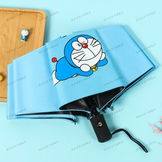 小丸子精品推薦哆啦A夢卡通雨傘男女學生情侶雨傘黑膠折疊遮陽三折雨傘