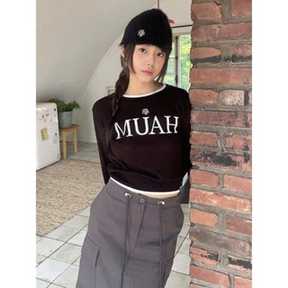 Codibook｜韓國 muahmuah 標誌圓領針織上衣［預購］針織衫 大學T 女裝