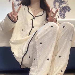 小甜心sweet👙睡衣女秋冬季開衫套裝高檔少女日係長袖長褲小香風甜美網紅家居服