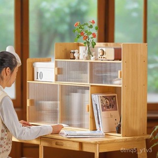 廠家直銷 收納好物 桌麵書架辦公桌整理學生收納架桌上多層可伸縮置物架玻璃簡易書櫃