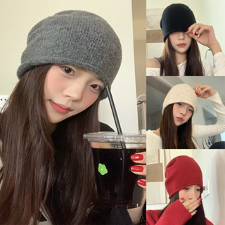 【✨臺灣出貨】羊毛帽 堆堆帽 女毛綫帽 包頭帽 韓版潮針織帽 冷帽 帽子 針織毛帽 毛線帽 月子帽