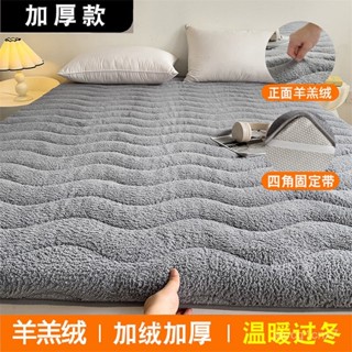 加絨床墊 保暖墊被 冬季 軟墊羊羔絨家用床墊加厚加絨保暖榻榻米褥子單人宿捨墊子墊被 14YW