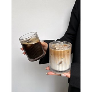 DOUBBLE 居家選物ins豎條紋玻璃杯小眾設計 咖啡杯果汁杯冷飲杯家用喝水杯奶茶杯#預購#開超取請聊聊我