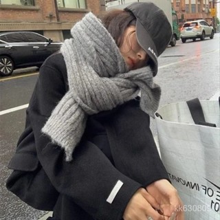QINGBING 免運 圍巾 秋季搭配 衣服配飾 韓係冬季新款純色針織秋冬圍巾百搭毛綫羊毛加厚保暖學生圍脖情侶