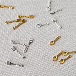 臺灣發貨♥品質保障🛒🛒50件套 迷你袖珍復古叉子勺子西餐餐具叉勺套裝 模擬微縮食玩場景模型 廚房OB11娃娃屋配件