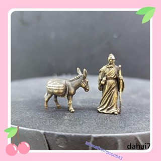 古玩純黃銅雲遊四海老人華佗毛驢微縮模型沙盤魚缸造景擺件微拍小人偶teresathompson843