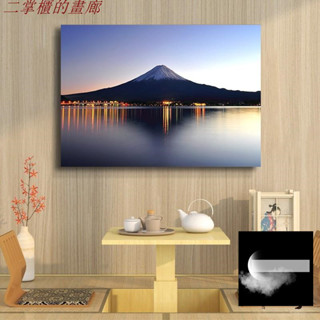 二掌櫃訂製掛畫 日本富士山掛畫 日式風景攝影壁畫 玄關走廊沙發背景牆裝飾畫 日式無框畫 櫻花富士山牆畫