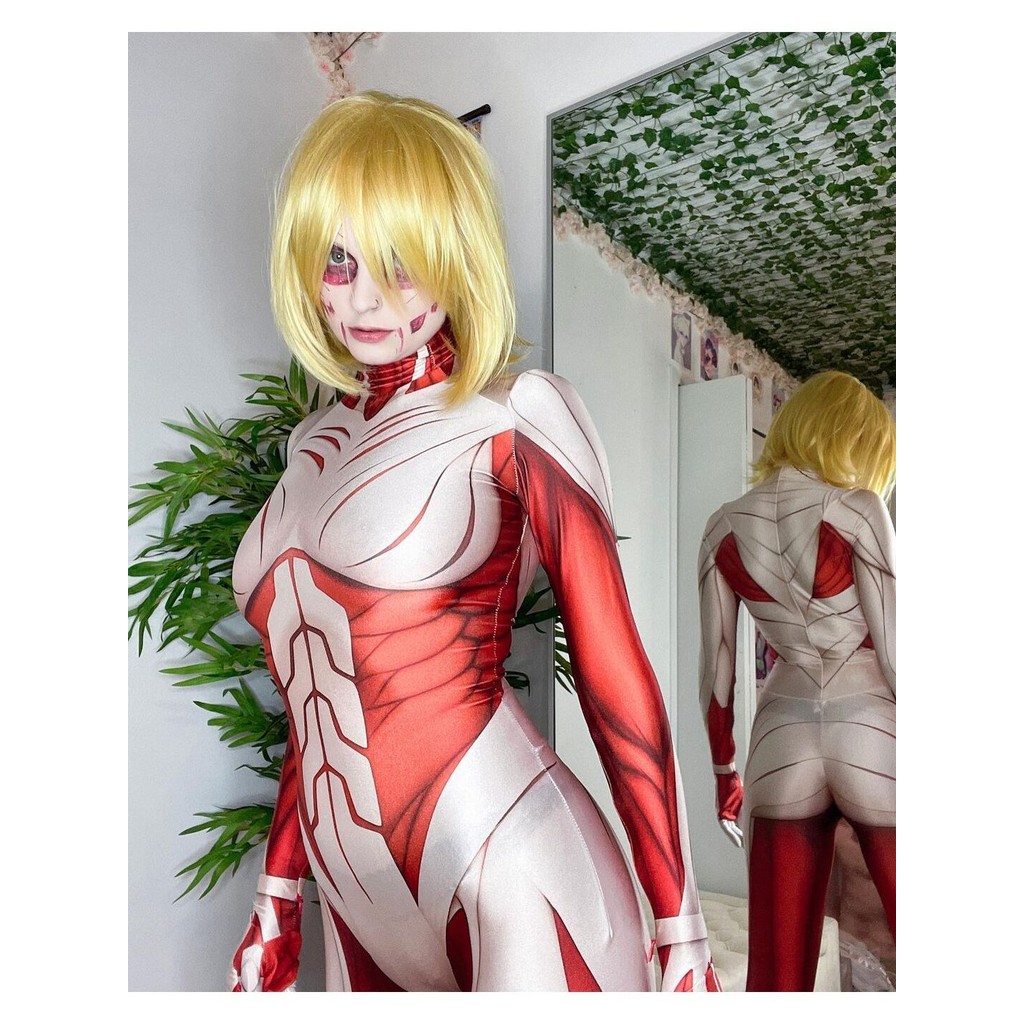 ＃熱賣＃特惠 萬圣節女進擊的巨人Annie Leonhart阿尼Cos連體緊身衣Zentai