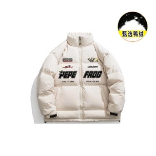 羽絨服 保暖外套 羽絨外套 羽絨外套男 衝鋒衣 輕羽絨外套【官方正品】棉衣男冬季立領寬鬆休閒情侶百搭加厚保暖麵包羽絨棉