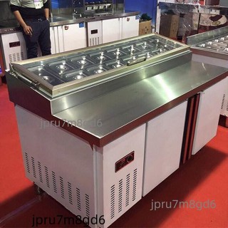 撒料臺水果撈保鮮展示櫃開槽披薩櫃小菜冰箱沙拉臺冷藏工作臺奶茶（廠商直發,不含運）