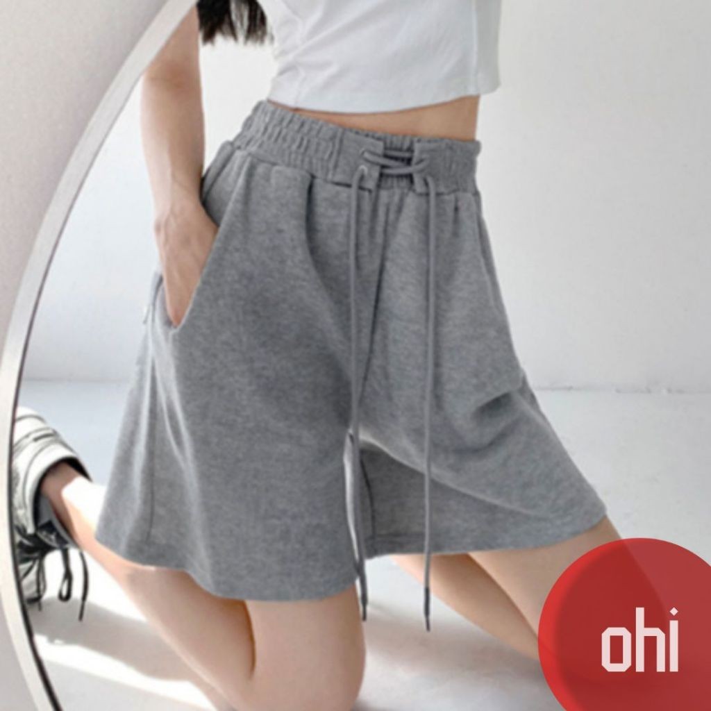【ohi】顯瘦高腰短褲 棉短褲 短褲女 棉質短褲 休閒短褲 居家短褲 棉褲短褲 毛線圈 女短褲GPS121