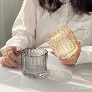 挑戰最低價🏆大耳朵玻璃杯帶把手喝水杯子ins高顔值設計感小眾冷飲牛奶咖啡杯 FRGS