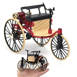 臺灣熱銷 新款1:12模擬復古閤金三輪老爺車模型收藏禮品成人玩具擺件