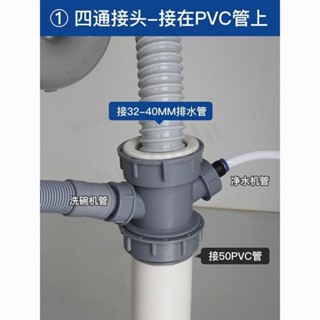 家用排水配件下水器 廚房下水管三通接頭洗碗機淨水器 排水管介面對接器 下水道三頭通 💕hyedudu💕
