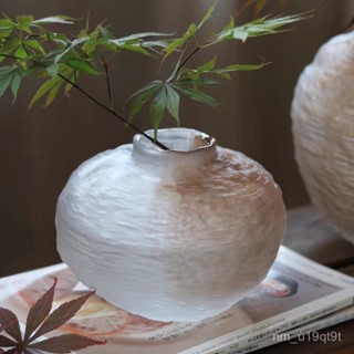 簡約創意玻璃花瓶琉璃紋理設計家居客廳電器櫃茶幾插花裝飾擺件 UI8A
