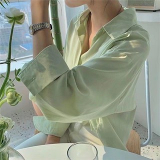 女生襯衫 複古港味慵懶風 設計感小眾防曬襯衫女 女生顯白顯瘦上衣 百搭長袖上衣 女裝