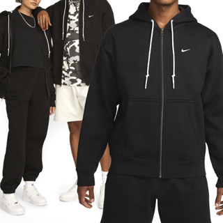 Nike Solo SWSH HW FZ Hoodie 男款 黑色 刺繡 刷毛 寬鬆 連帽 外套 DR0403-010