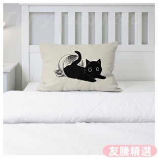 【臺灣最低價】一對 枕套 卡通貓咪枕頭 高顏值枕套 水洗棉單品枕套 舒柔棉枕套 兒童家用枕頭套可拆洗 可愛耐臟睡枕