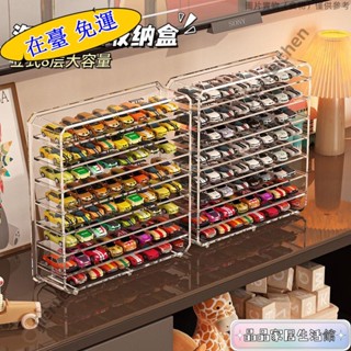 🎈全館免運🎈風火輪收納盒 多美卡合金車多層分格盒 1:64透明兒童玩具車收納架 ly18