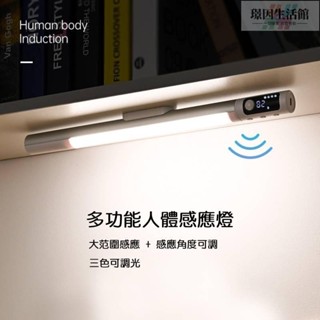 臺灣熱賣 多功能人體感應燈💖智慧人體感應燈 長條磁吸感應燈 長條磁吸充電led燈 櫥櫃酒櫃衣櫃自粘燈條 衣櫃感應燈大範