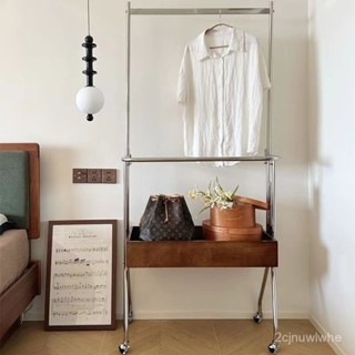 衣架 掛衣架 服裝展示架 中古風衣帽架家用可移動不銹鋼落地置衣架臥室簡約複古掛衣服架子