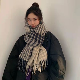 🔥限時搶購🔥新款圍巾女千鳥格ins冬季韓版百搭學生情侶男披肩保暖圍脖