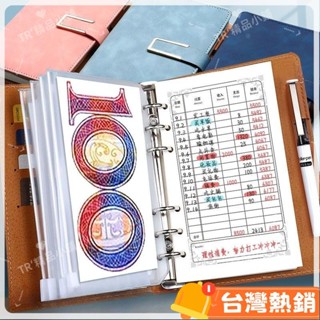 臺灣熱銷出貨 活頁A5記賬本100張200頁 家庭收入支出理財筆記本a6活頁多功能零錢銀行存款收納手帳收支明細賬本店59