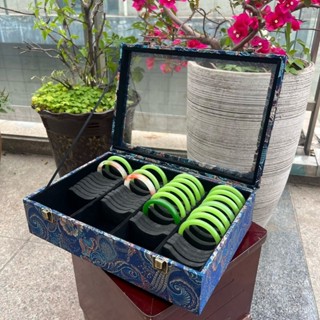 🔥桃園有貨🔥防塵玻璃蓋手鐲盒子收納首飾箱戒指手鐲文玩收納展示盒手鐲箱 OXER