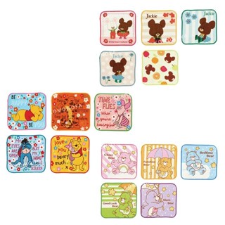 【現貨】小禮堂 純棉手帕5入組 小熊學校 Carebear 小熊維尼