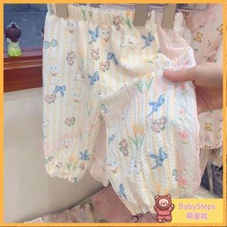 【BabySteps】兒童薄款燈籠褲夏季女童休閒褲新款兒童防蚊褲女小孩空調褲兒童夏天褲子兒童冷氣房長褲
