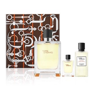 HERMES 愛馬仕 大地男性淡香水限量禮盒 100ML＋ 大地男性淡香水 5ML ＋ 沐浴膠 40ML
