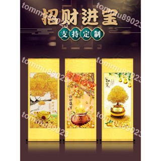 掛畫//聚寶盆圖招財畫掛畫金玉滿堂財源廣進搖錢樹山水畫風水畫客廳墻畫//xbxbb12255ff