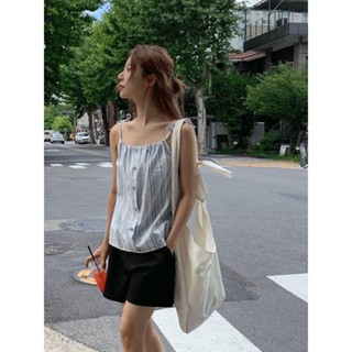 Codibook｜韓國 DAILYJOU 細條紋方領無袖上衣［預購］雪紡襯衫 女裝