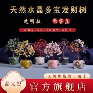 水晶碎石能量擺飾 招財必備 禮物 姻緣 靈性 風水 許願 願望 財運 開運 納福 發財擺件 迷你天然水晶搖錢樹髮財樹辦公