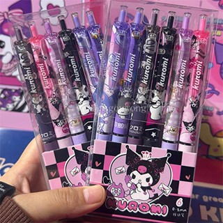 甄選哦💕6 支三麗鷗 Hello Kitty 中性筆套裝卡通按動 ST 圓珠筆學生 0.5 毫米中性筆書寫文具學校用品
